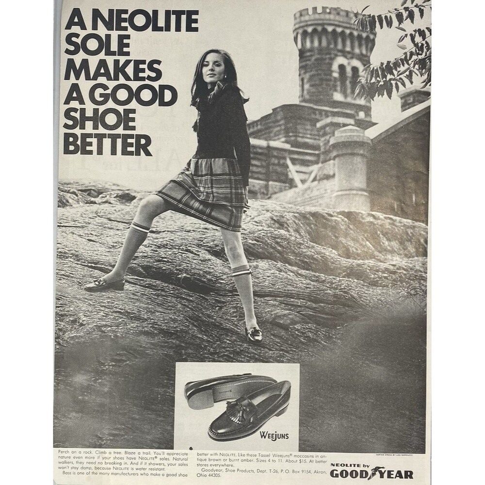 Neolite Weejuns by Good Year "Neolite Sole makes a good shoe better" Ad 1960's